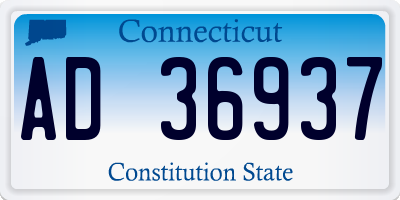 CT license plate AD36937