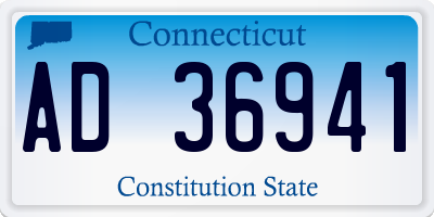 CT license plate AD36941