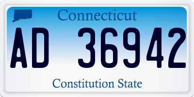 CT license plate AD36942