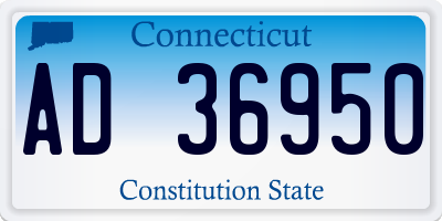 CT license plate AD36950