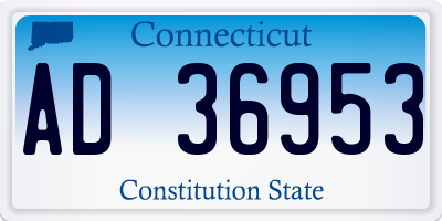 CT license plate AD36953