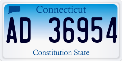 CT license plate AD36954
