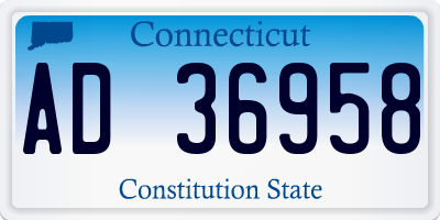 CT license plate AD36958