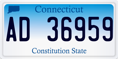 CT license plate AD36959