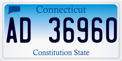 CT license plate AD36960