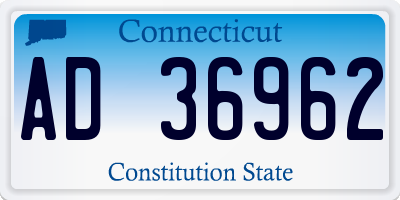 CT license plate AD36962