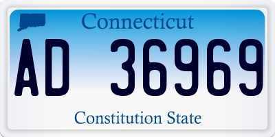 CT license plate AD36969