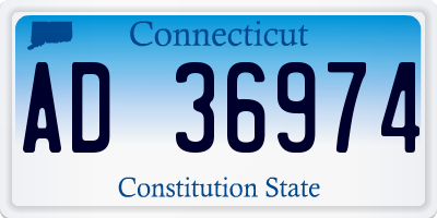 CT license plate AD36974
