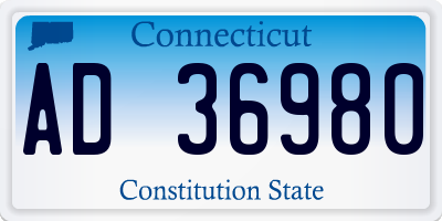 CT license plate AD36980