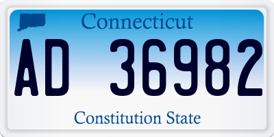 CT license plate AD36982