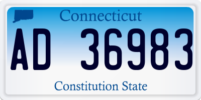 CT license plate AD36983