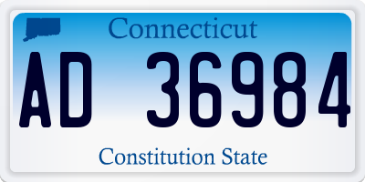 CT license plate AD36984