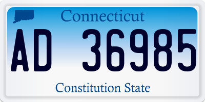 CT license plate AD36985