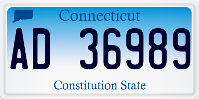 CT license plate AD36989