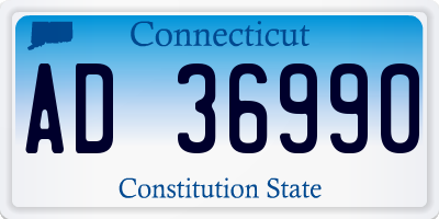 CT license plate AD36990