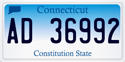 CT license plate AD36992