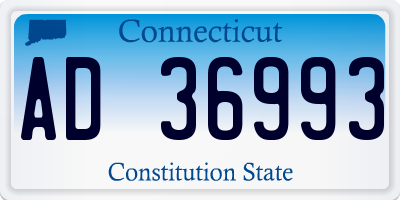 CT license plate AD36993