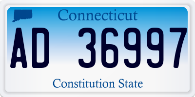 CT license plate AD36997