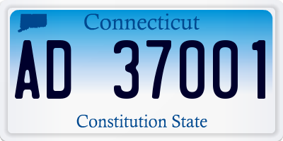 CT license plate AD37001
