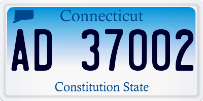 CT license plate AD37002