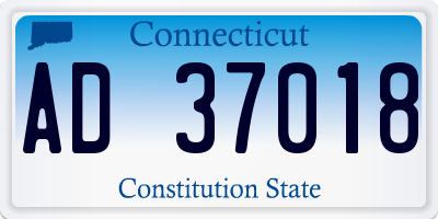 CT license plate AD37018
