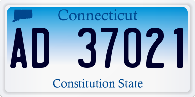 CT license plate AD37021