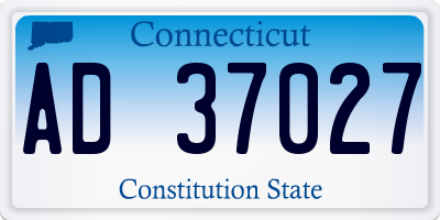 CT license plate AD37027