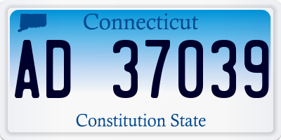 CT license plate AD37039