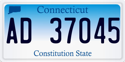 CT license plate AD37045