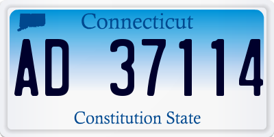 CT license plate AD37114