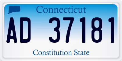 CT license plate AD37181
