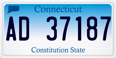 CT license plate AD37187