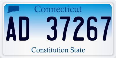 CT license plate AD37267