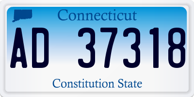 CT license plate AD37318