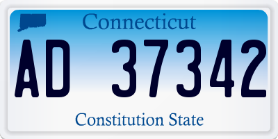 CT license plate AD37342