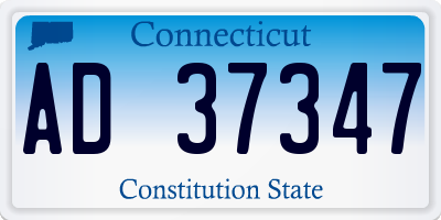 CT license plate AD37347