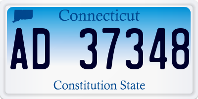 CT license plate AD37348