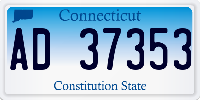 CT license plate AD37353