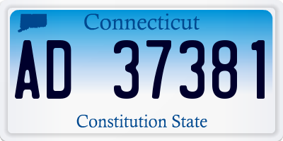CT license plate AD37381