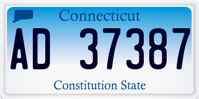 CT license plate AD37387
