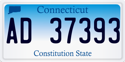 CT license plate AD37393