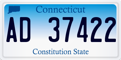 CT license plate AD37422