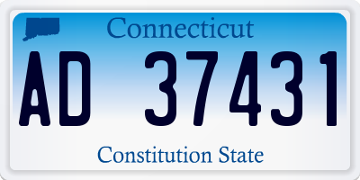 CT license plate AD37431