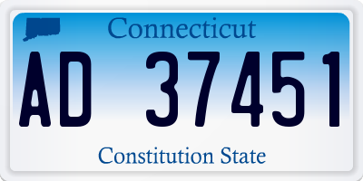 CT license plate AD37451
