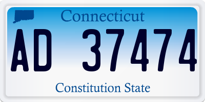 CT license plate AD37474