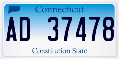 CT license plate AD37478