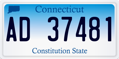 CT license plate AD37481