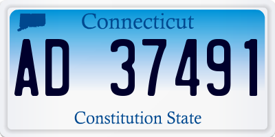CT license plate AD37491