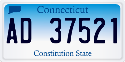CT license plate AD37521