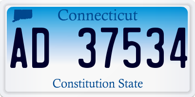 CT license plate AD37534